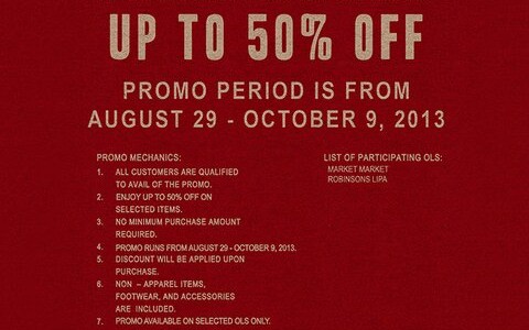 Levi's Sale @ Market Market & Robinsons Lipa September - November 2013
