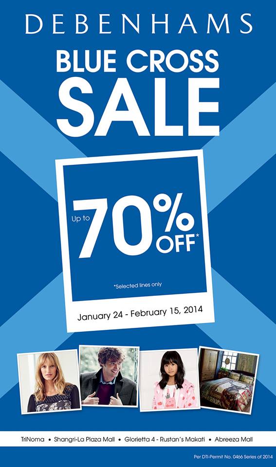 Debenhams Blue Cross Sale January - February 2014 | Manila On Sale