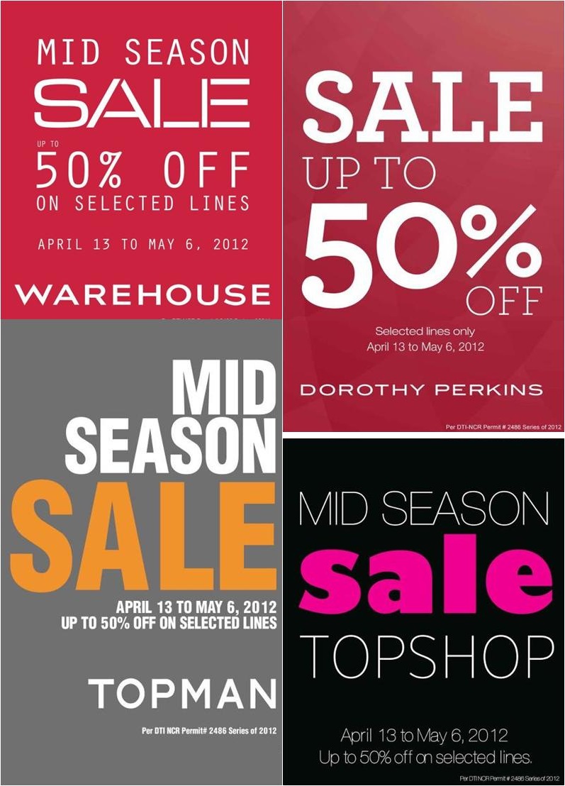 Warehouse-Topshop-Topman-Dorothy Perkins Mid-Season Sale