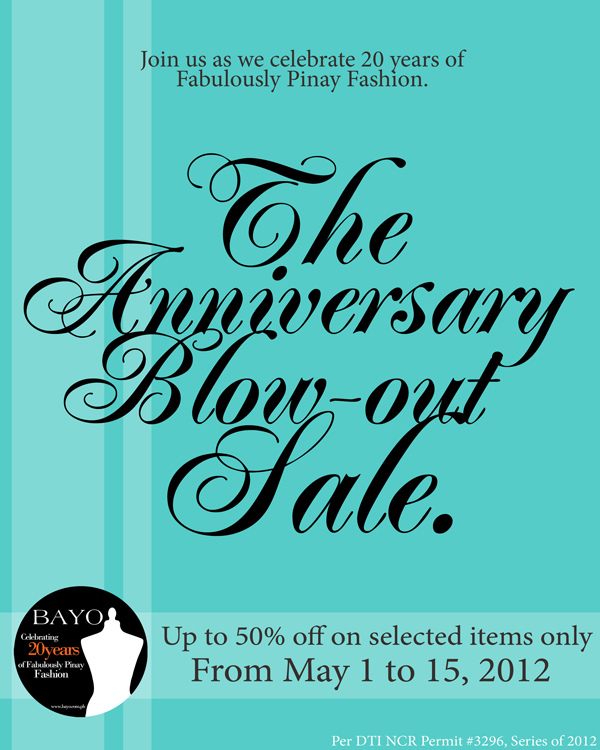 Bayo Anniversary Sale May 2012