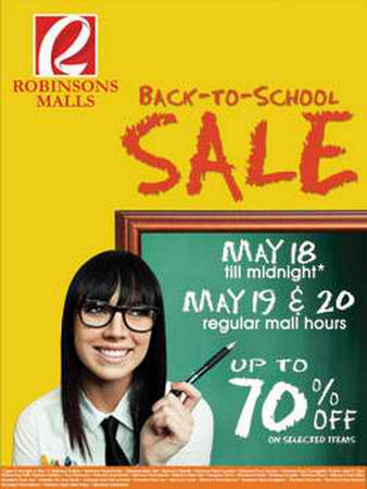 Robinsons Malls Back To School sale May 2012