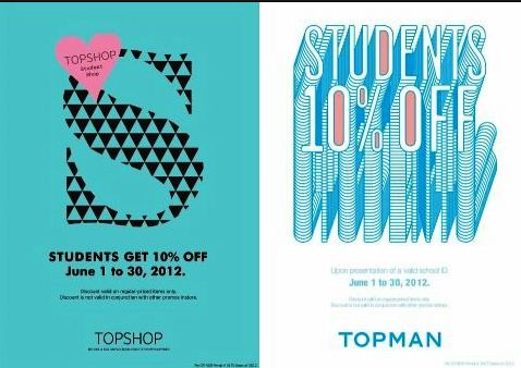 Topshop/Topman Back 2 School Sale June 2012