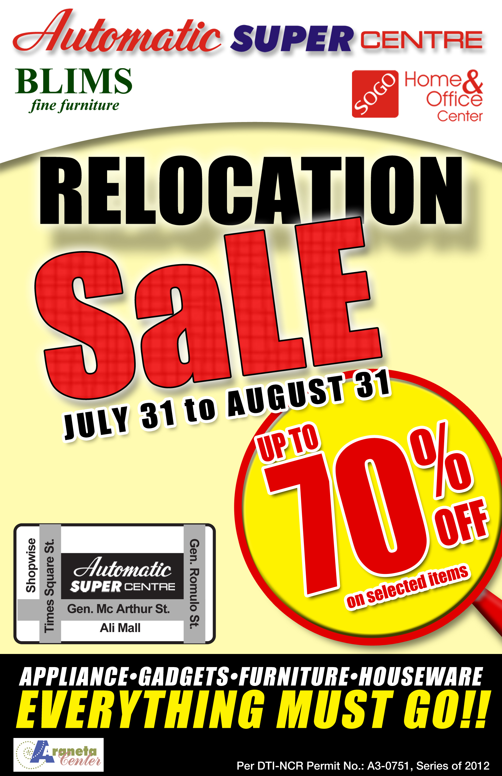 Automatic Supercenter Super Relocation Sale August 2012