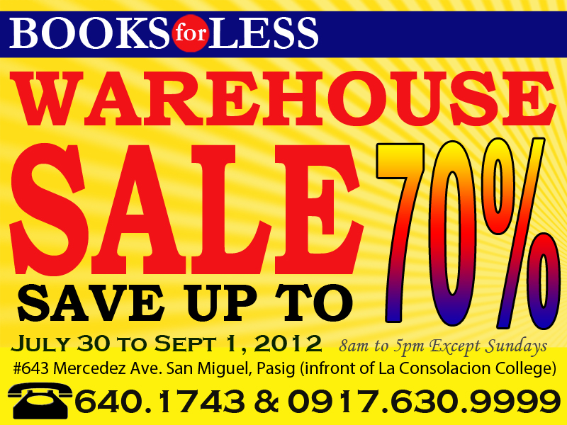 Books For Less Warehouse Sale August - September 2012