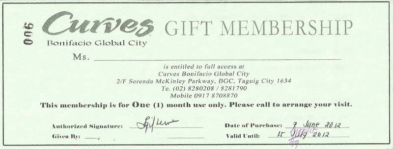 Curves Gift Membership Giveaway July 2012