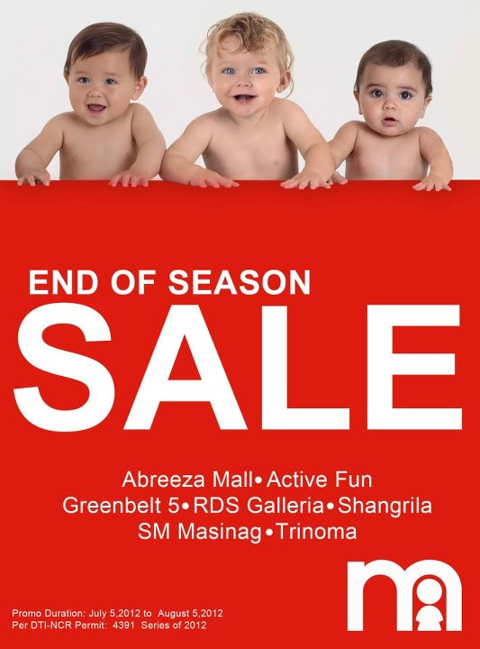  Mothercare End of Season Sale  July August 2012 Manila 