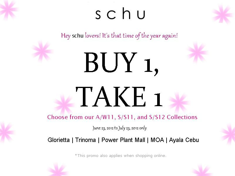 Schu Buy 1 Take 1 Promo July 2012