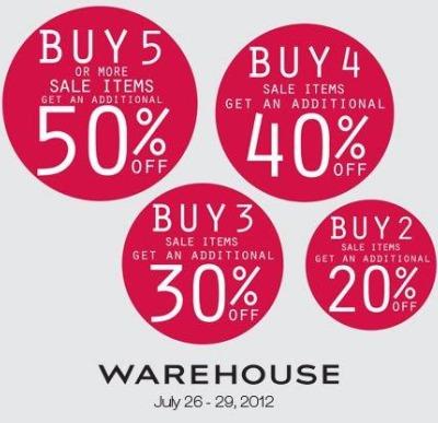 Warehouse Further Reductions July 2012