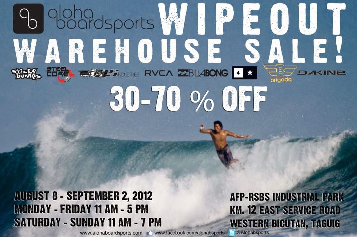 Aloha Boardsports Wipeout Warehouse Sale August 2012