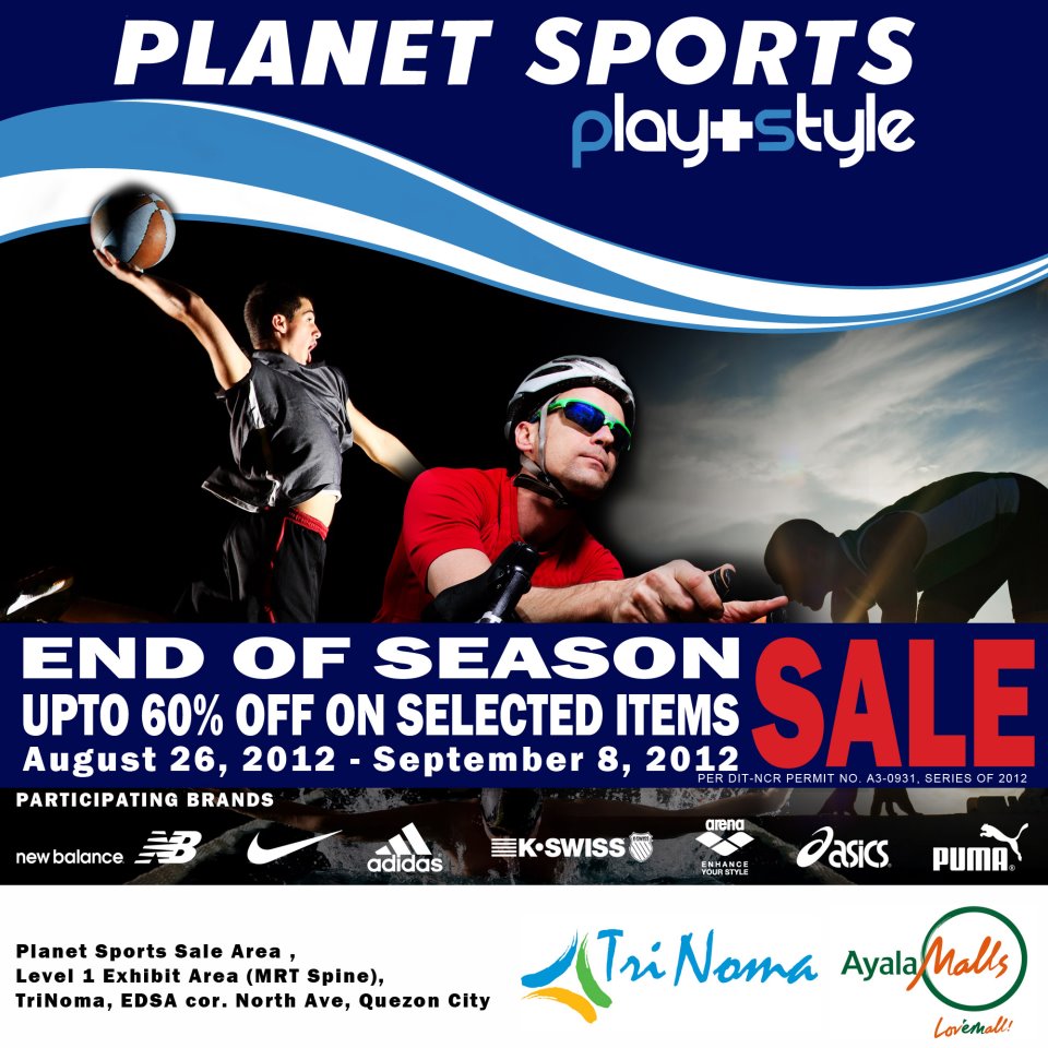 Planet Sports End of Season Sale August - September 2012