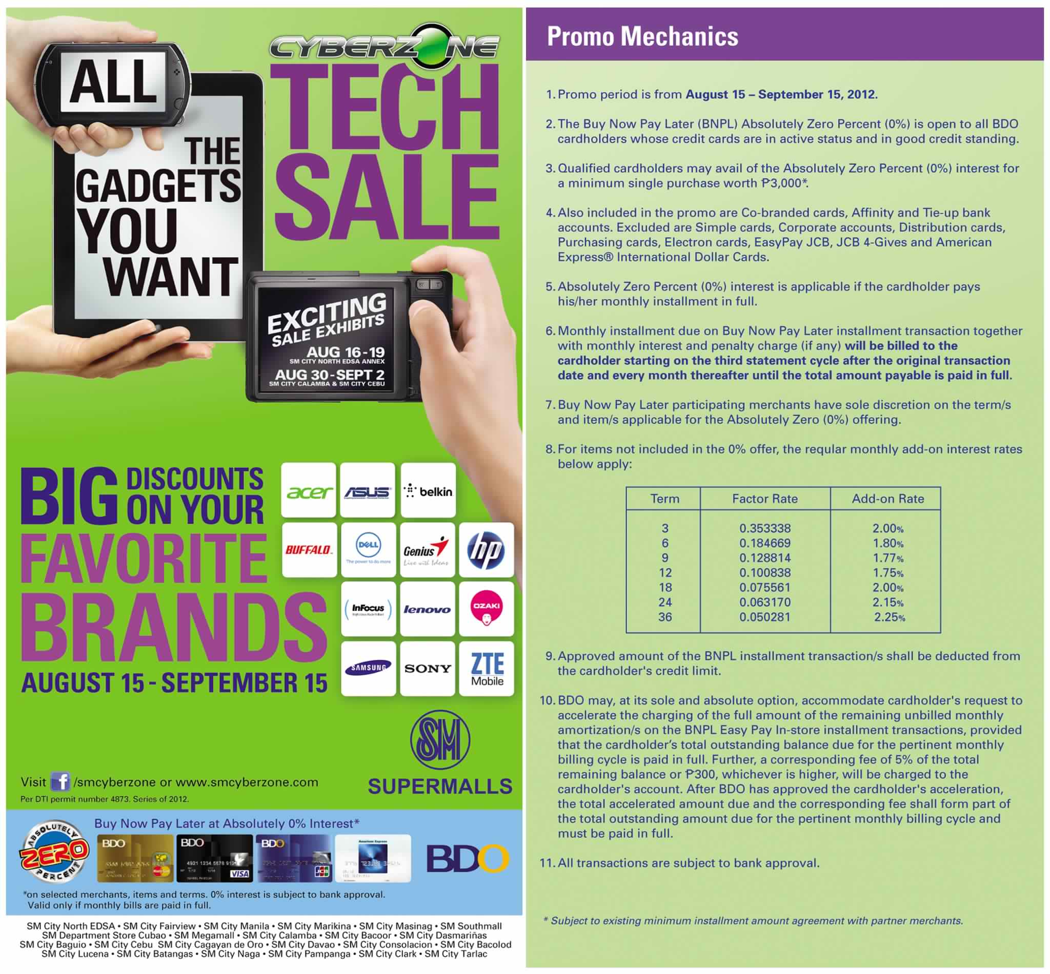 SM Cyberzone Tech Sale August 2012