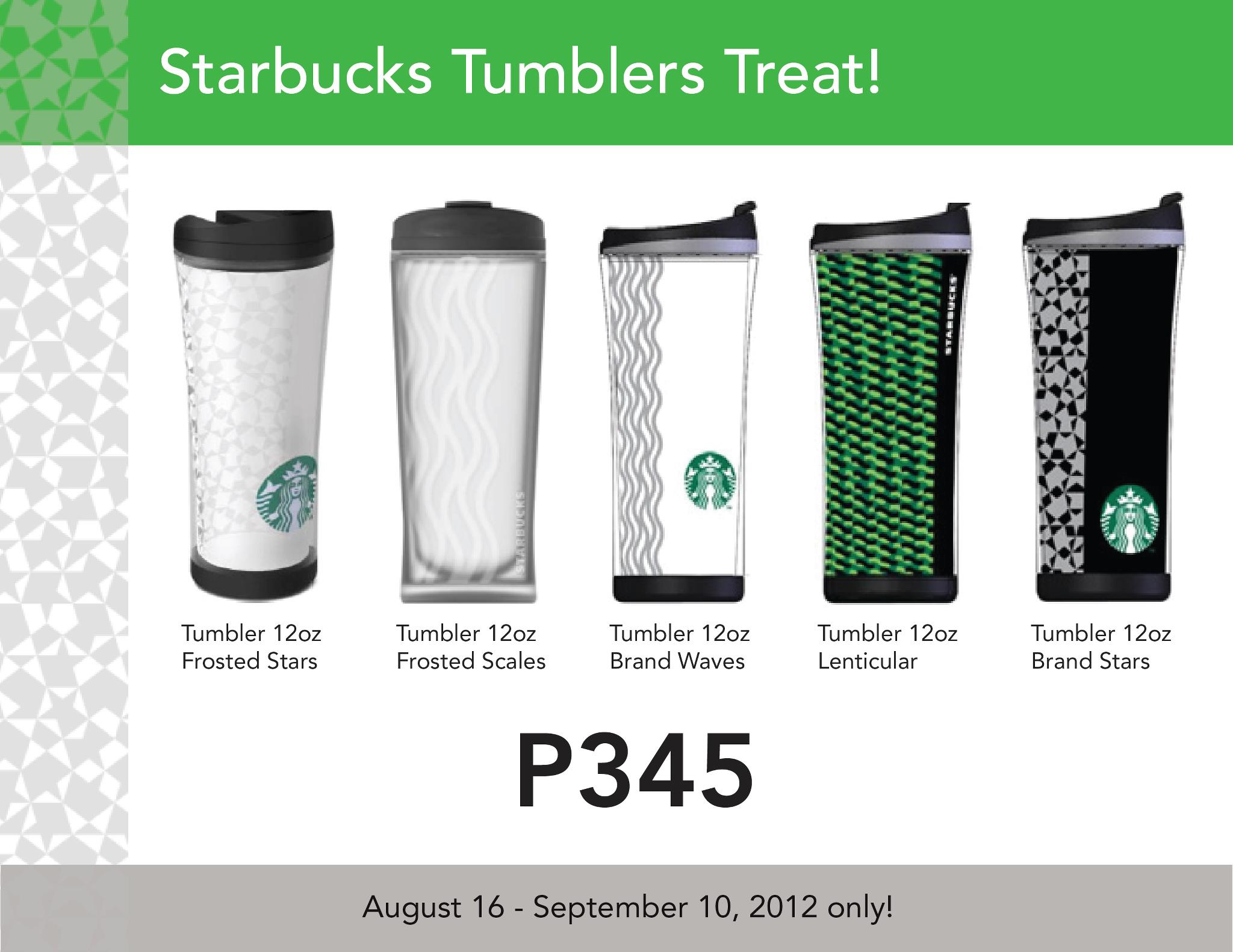 Starbucks Tumblers Treat August  - September 2012