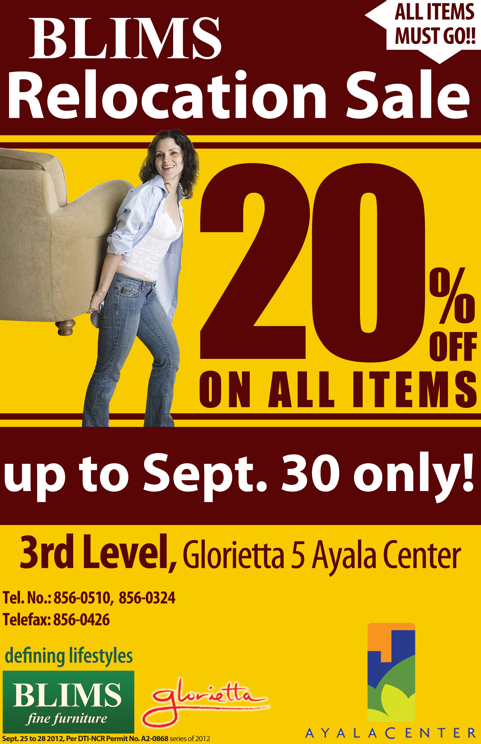 BLIMS Glorietta 5 Relocation Sale September 2012