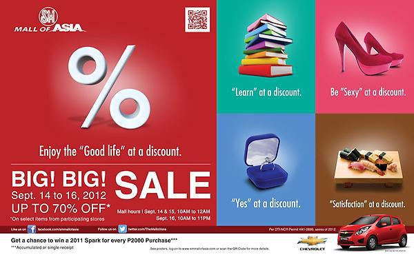 SM Mall of Asia 3-Day Sale September 2012