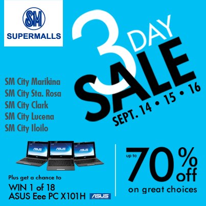 SM Supermalls 3-Day Sale September 2012