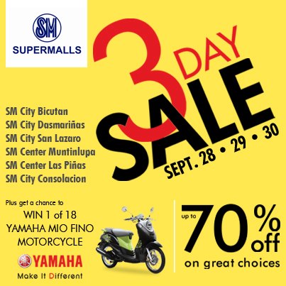 SM Supermalls 3-Day Sale September 2012