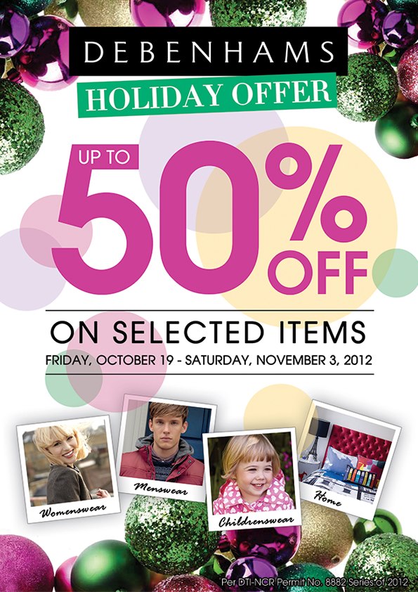 Debenhams Holiday Sale October - November 2012