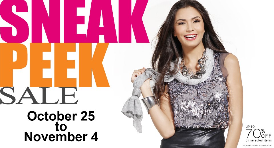 Robinsons Department Store Sneak Peek Sale October - November 2012