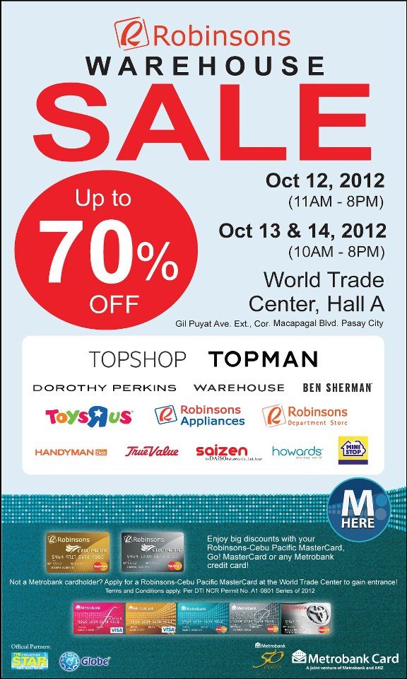 Robinsons Warehouse Sale October 2012