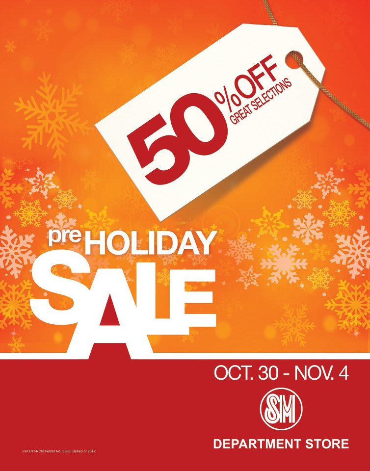 SM Department Store Pre-Holiday Sale October 2012