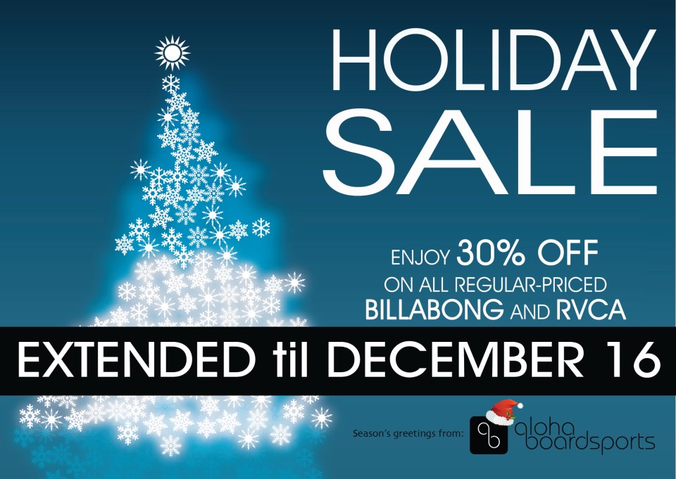 Aloha Boardsports Holiday Sale November - December 2012