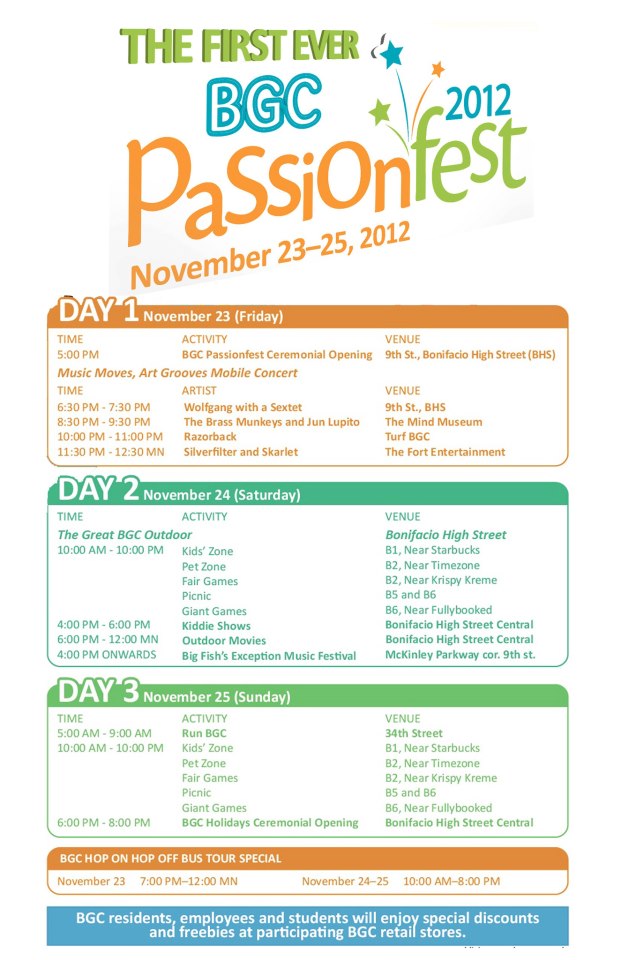 Bonifacio Global City Passionfest November 2012