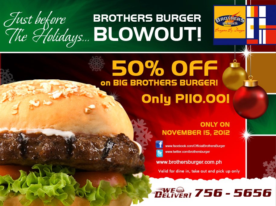 Brothers Burger Blowout Sale November 2012