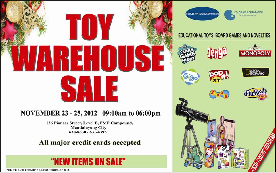 GST Toy Warehouse Sale November 2012