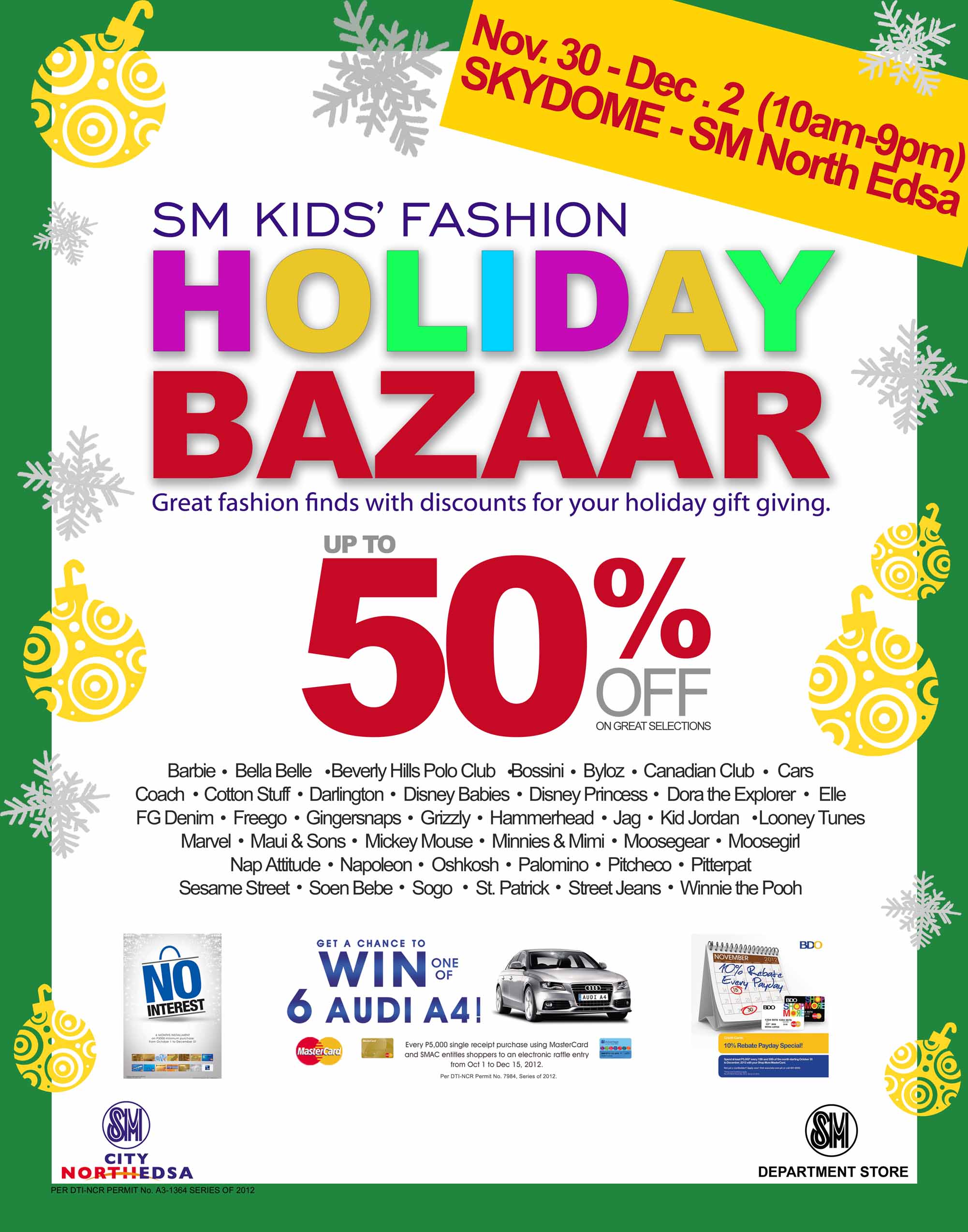 SM Kids Fashion Holiday Bazaar @ SM City North Edsa November - December 2012