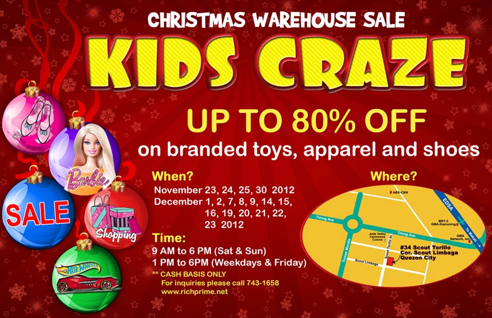 Kids Craze Christmas Warehouse Sale November - December 2012