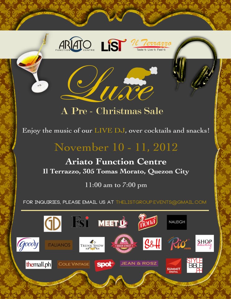 Luxe: A Pre-Christmas Sale @ Il Terrazzo November 2012