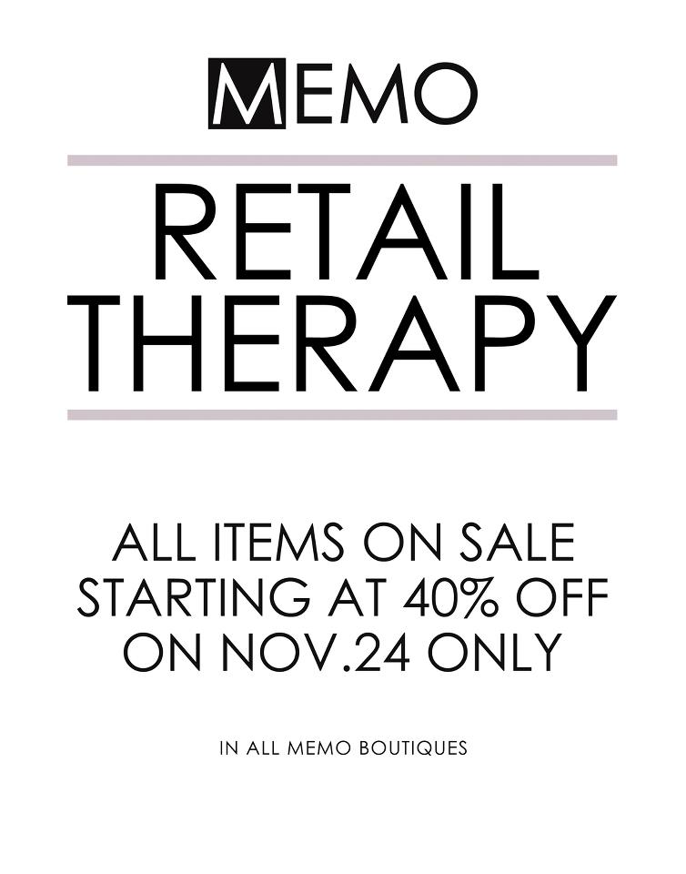 Memo Retail Therapy Sale November 2012