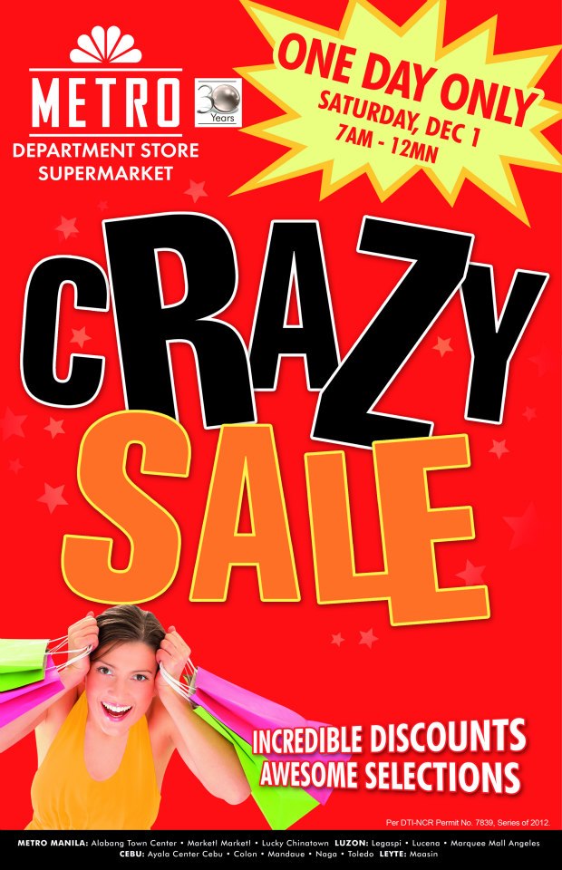 Metro Department Store & Supermarket Crazy Sale December 2012