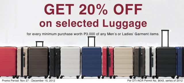 Muji Philippines Luggage Sale November - December 2012