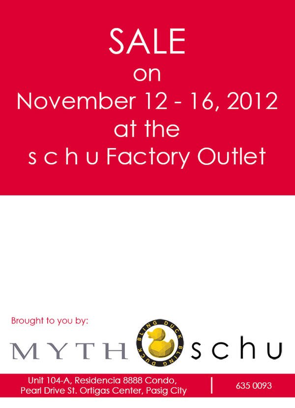 Schu Factory Outlet Sale November 2012