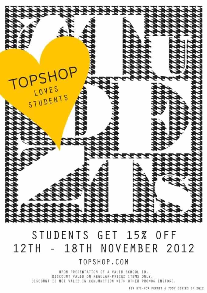 Topshop Loves Students Sale November 2012