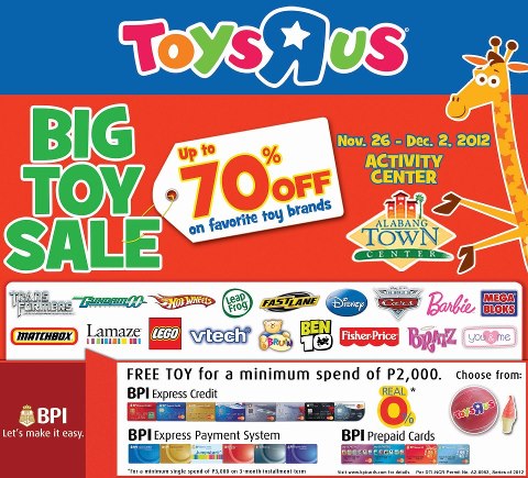 Toys R Us Big Toy Sale @ Alabang Town Center November - December 2012 ...