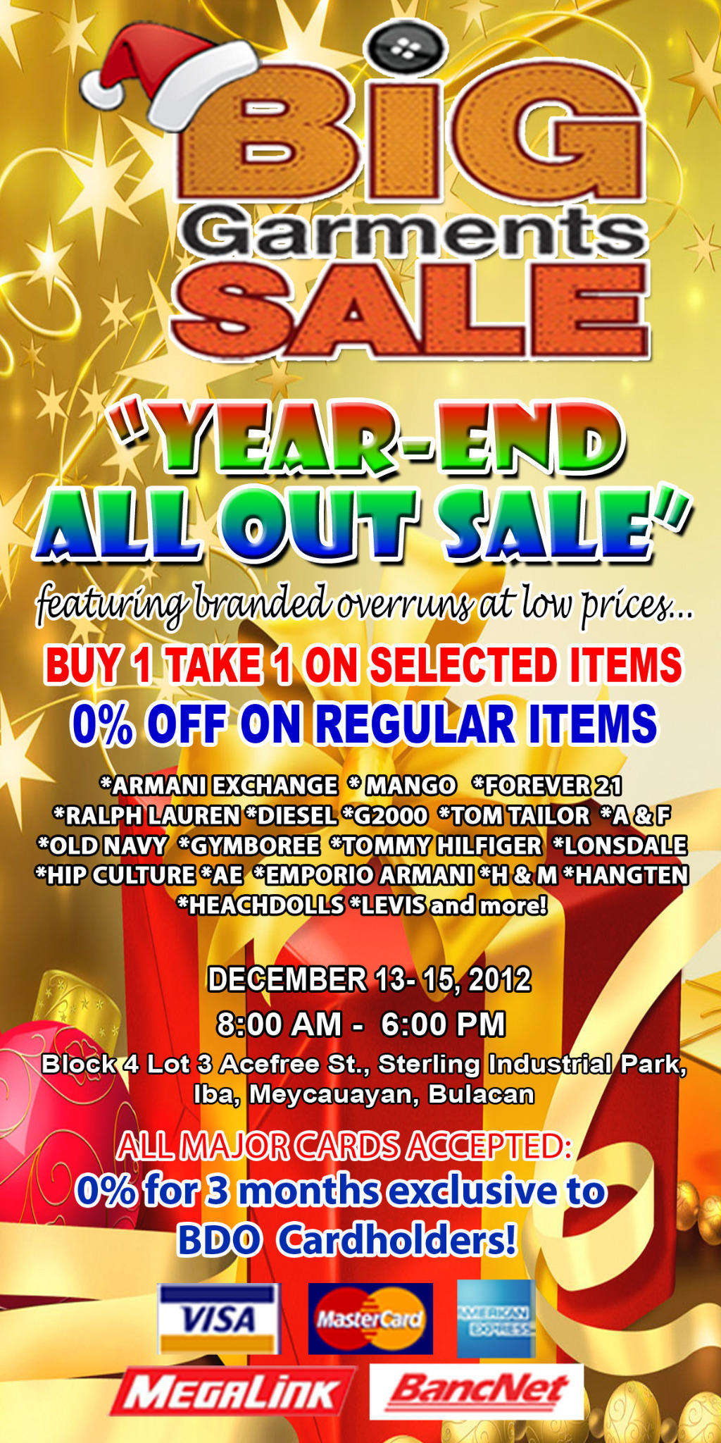 Big Garments Sale December 2012