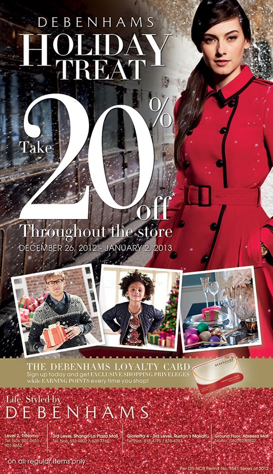 Debenhams Holiday Treat December 2012 - January 2013