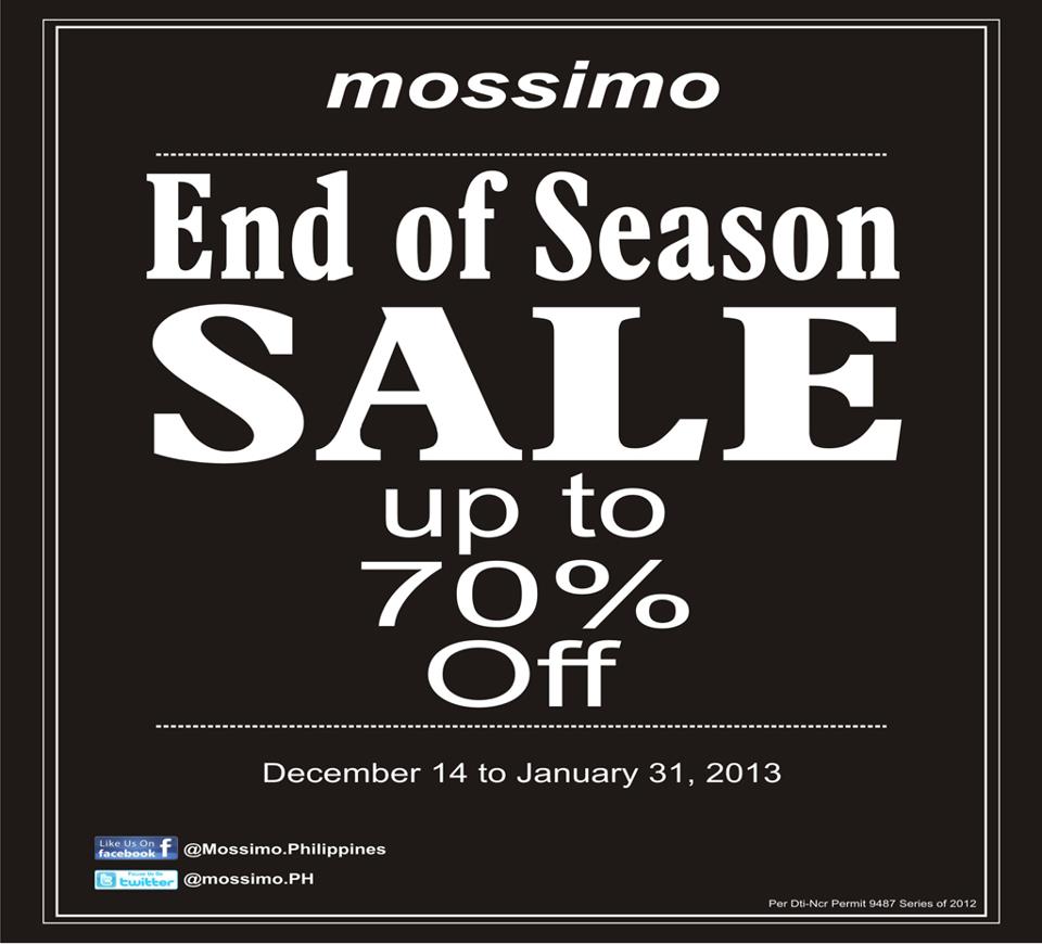 Mossimo End of Season Sale December 2012