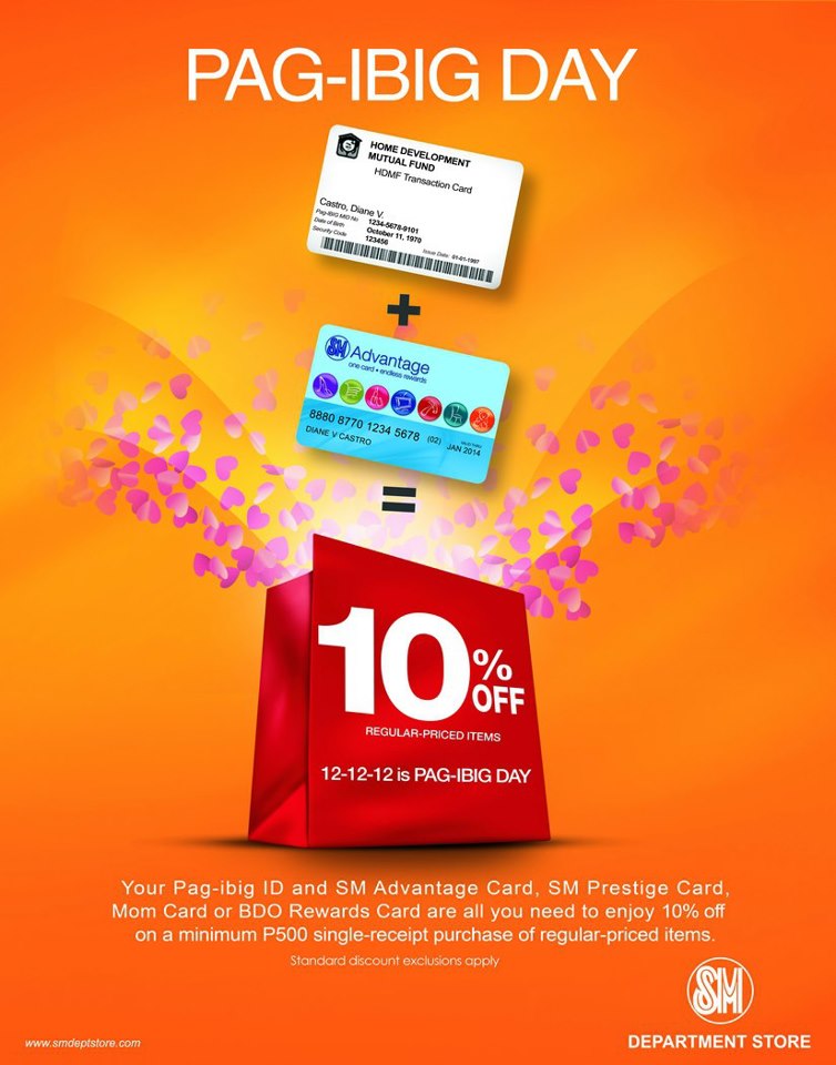 SM Department Store Pag-Ibig Day Sale December 2012