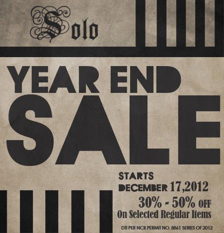 Solo Year End Sale December 2012 - February 2013