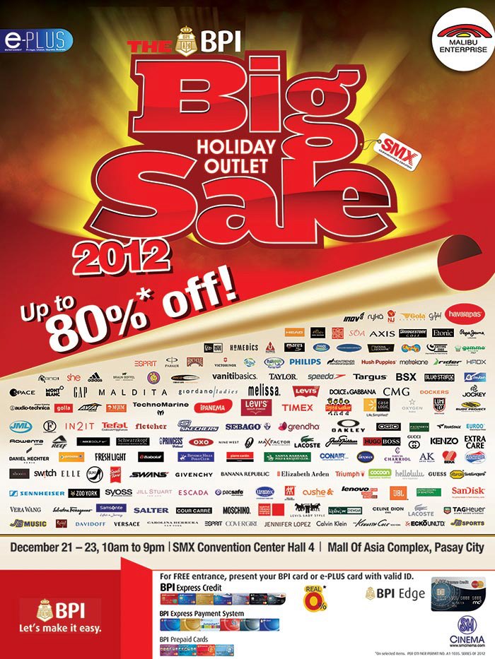 The Big Holiday Outlet Sale @ SMX Convention Center December 2012