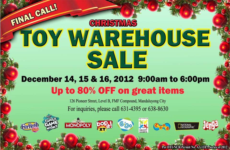 GST Toy Warehouse Sale December 2012