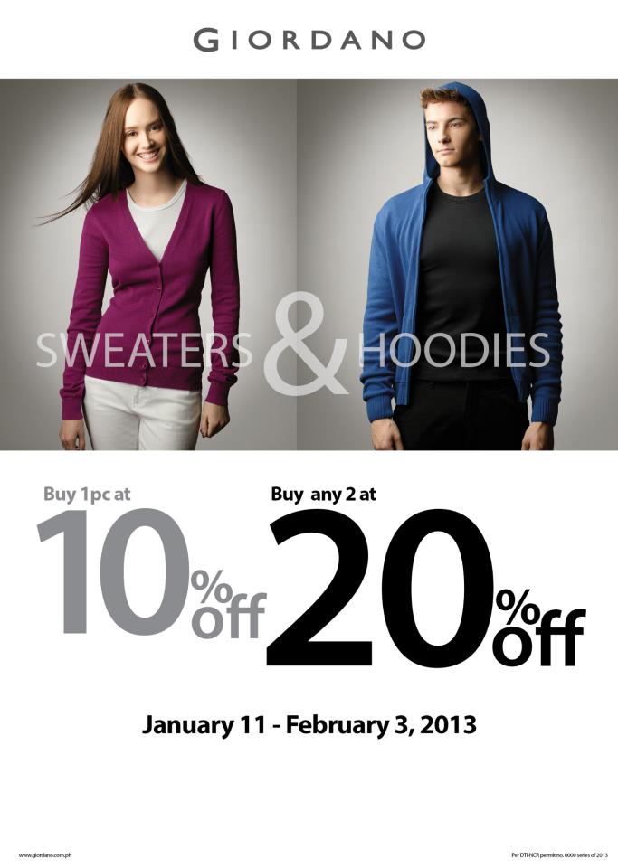 Giordano Sweater & Hoodies Sale January - February 2013