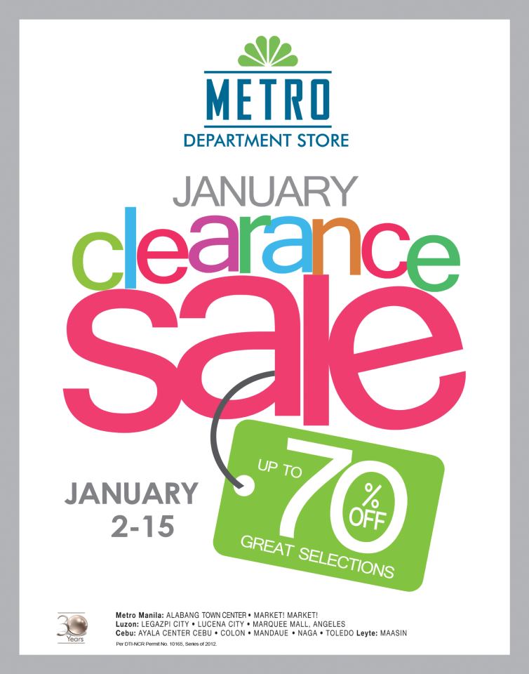 Metro Department Store Clearance Sale January 2013