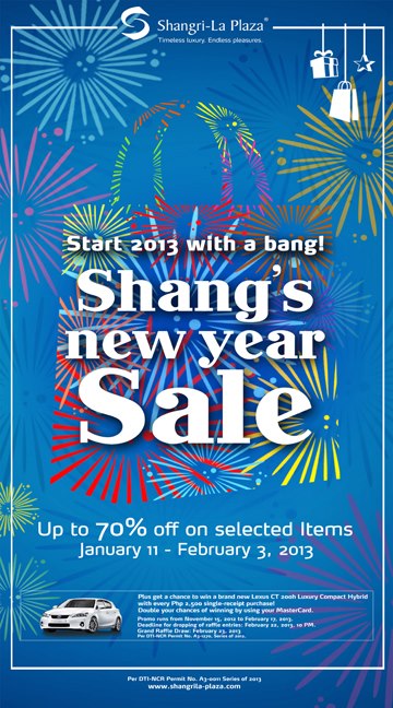 Shangri-La Plaza Mall New Year Sale January - February 2013