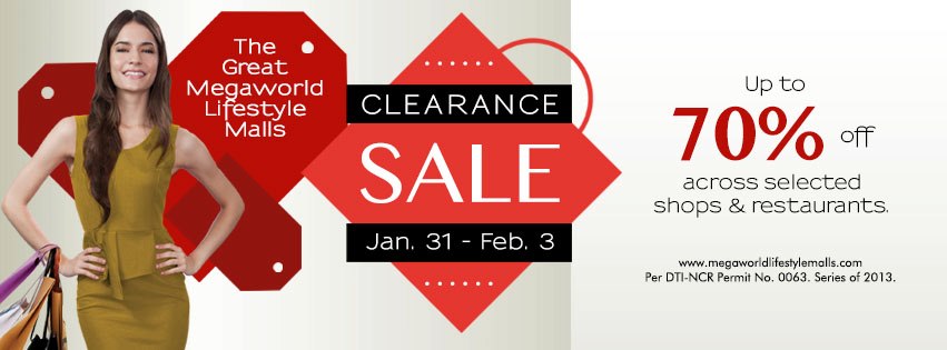 The Great Megaworld Lifestyle Malls Clearance Sale January - February 2013