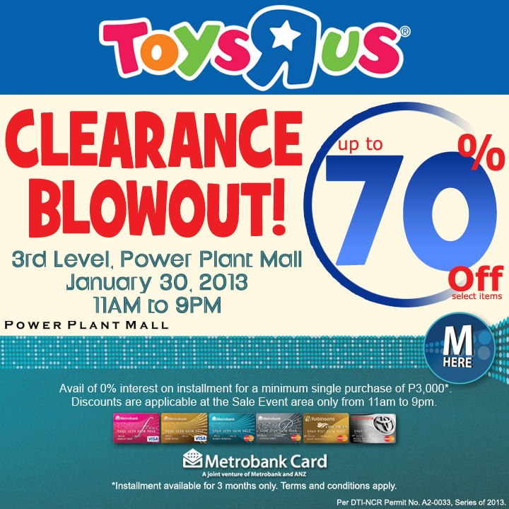 Toys R Us Clearance Blowout @ Power Plant Mall January 2013
