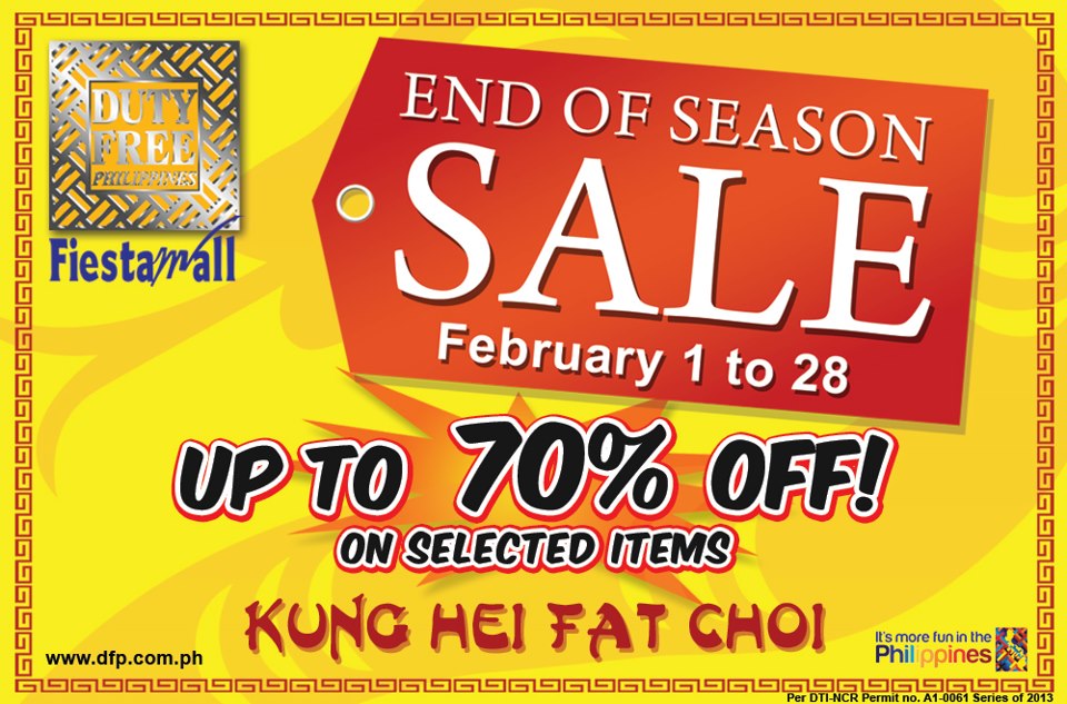 Duty Free Philippines End of Season Sale February 2013